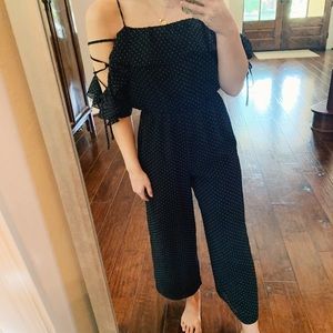 Club Monaco Black & White Polka Dot Jumpsuit